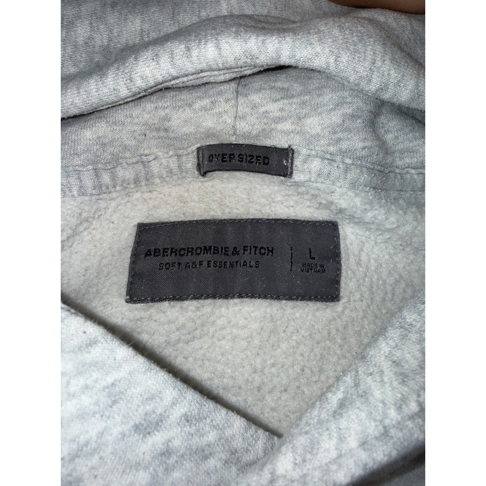 Abercrombie & Fitch Soft A&F Essentials Oversized Hoodie Grey Heather Large - Picture 2 of 8